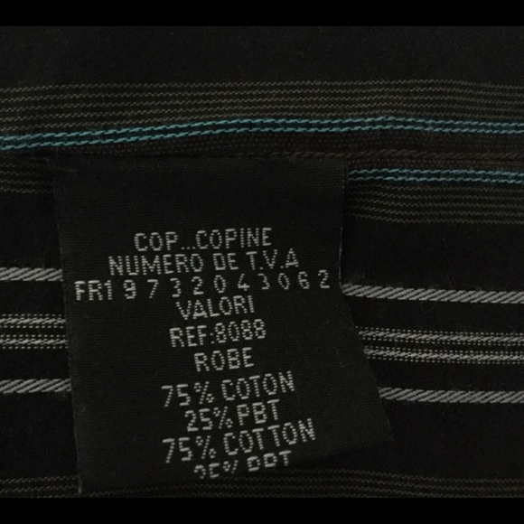 COP. COPINE PORTUGAL SHIRT DRESS COAT STRIPE BL GR - Picture 10 of 14